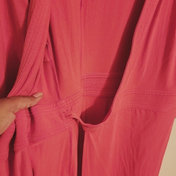 Ann Taylor | Women's Long Sleeve Pink Business Casual V-Neck Wrap Dress (Size 4) - Picture 11 of 16